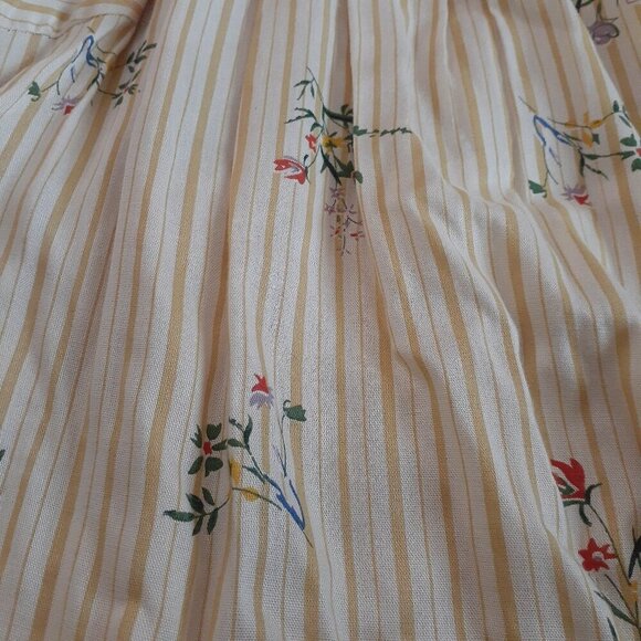 ACOS&A Women's Medium Yellow Floral Stripe Blouse - Picture 10 of 16